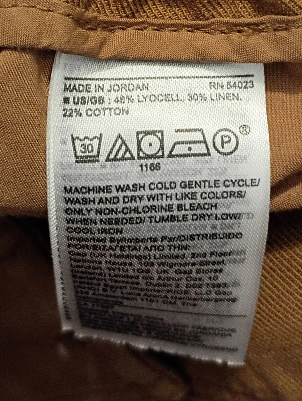 Banana Republic Tencel Linen Cargo Pants Tan Brown Size 8S Short Cropped Barrel